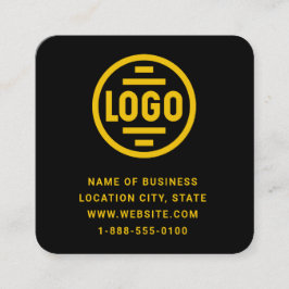 Modern Black Custom Logo and QR Code Square Busine Fyrkantigt Visitkort
