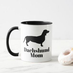 Modern Black Dachshund Silhouette Dachshund Mamma Mugg