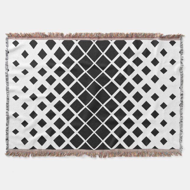 Modern Black Dissolving Square Block Mönster Filt (Framsidan)