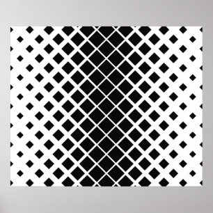 Modern Black Dissolving Square Block Mönster Poster