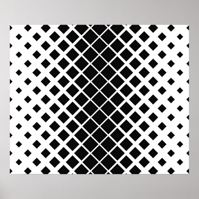 Modern Black Dissolving Square Block Mönster Poster (Framsidan)