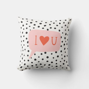 Modern Black Dots Bubble Chatta Rosa Kärlek Kudde