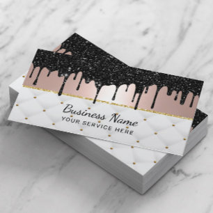 Modern Black Dricks Ro Guld Luxury Beauty Salon Visitkort