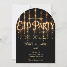 Modern Black elegant Eid Party Invitation Card Inbjudningar