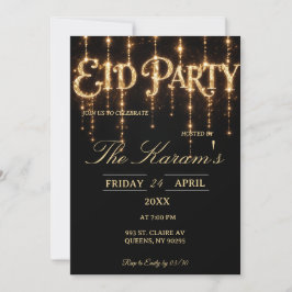 Modern Black elegant Eid Party Invitation Inbjudningar