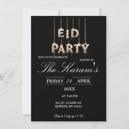 Modern Black elegant Eid Party Invitation Inbjudningar