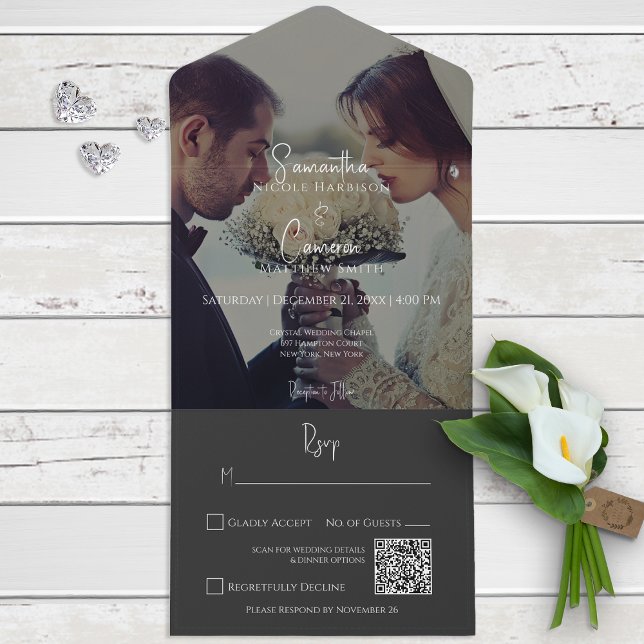 Modern Black Elegant Photo QR-kod (Skapare uppladdad)