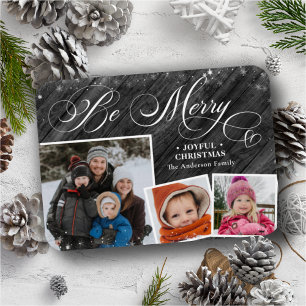Modern Black Elegant Script Snöflingor Bokeh Flare Magnet