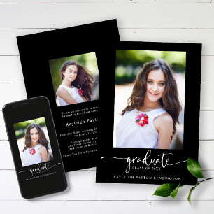 Modern Black Elegant Studenten Photo Meddelande