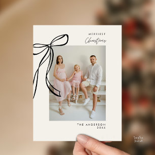 Modern Black Family Photo jul Hälsning Vykort