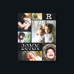 Modern Black Färg Block Family 6 Fotokollage Canvastryck<br><div class="desc">Modern Black Färg Block Family 6 Photo Collage - med personlig-familjens efternamn, år och brev, alla ordnade i en elegant-rutnätslayout. Denna moderna och eleganta visning 6 av ditt eget bilder är mycket bra. Finns i flera färgrutor för att matcha valfri rumsdekorering. Gör en underbar helgdag för morföräldrar, föräldrar, familj, vänner...</div>