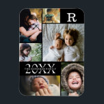 Modern Black Färg Block Family 6 Fotokollage Magnet<br><div class="desc">Modern Black Färg Block Family 6 Photo Collage - med personlig-familjens efternamn, år och brev, alla ordnade i en elegant-rutnätslayout. Denna moderna och eleganta visning 6 av ditt eget bilder är mycket bra. Finns i flera färgrutor för att matcha valfri rumsdekorering. Gör en underbar helgdag för morföräldrar, föräldrar, familj, vänner...</div>