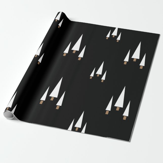 Modern Black Farmhouse Julgran Presentpapper (Utrullad)
