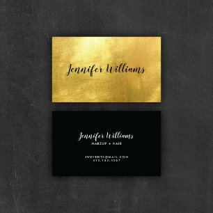 Modern Black + Faux Guld Foil   AFFÄRSKORT Visitkort