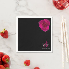 Modern Black Fuchsia och White-Bröllop- Pappersservett