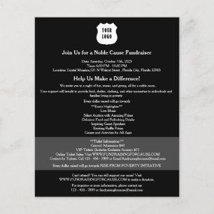 Modern Black Fundraiser Flygblad