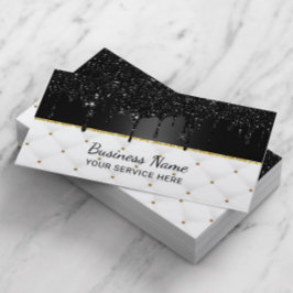 Modern Black Galaxy Glitter Dricks Luxury Salon Sp Visitkort
