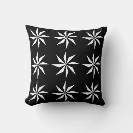 Modern Black Geometric Blommönster Dekorativ kudde