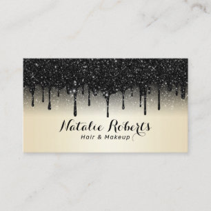 Modern Black Glitter-drivrutiner Pearl Beauty Salo Visitkort