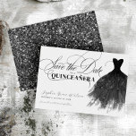 Modern Black Glitter Girly Dress Quinceanera Spara Datumet<br><div class="desc">Modern Black Glitter Girly Dress Quinceanera Spara datum</div>