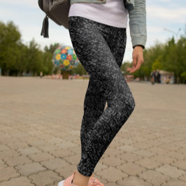 Modern Black Glitter Gnistra Leggings