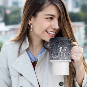 Modern Black Glitter Sparkles Personlig Namn Resemugg