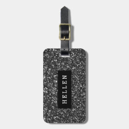 Modern Black Glitter Struktur Bagagebricka