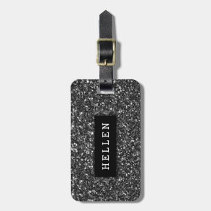 Modern Black Glitter Struktur Bagagebricka