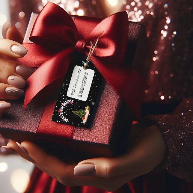 Modern Black God jul Graffiti Gift Märkre Presentetikett (Skapare uppladdad)