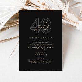 Modern Black Gold 40-årsfest Detaljerad Kort