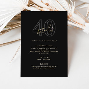 Modern Black Gold 40-årsfest Detaljerad Kort