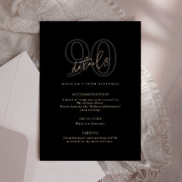 Modern Black Gold 90-årsfirande Party Detaljer Kor