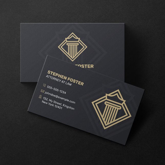 Modern Black Gold Advokat, Notarie, Jurist Visitkort (Skapare uppladdad)