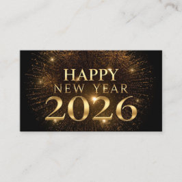 modern black gold happy new year business card visitkort