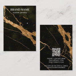 Modern Black Gold Marble Jewelry Display Card Visitkort