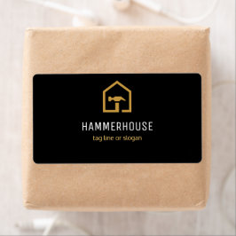 Modern Black & Golden Construction Returadress Fraktsedel
