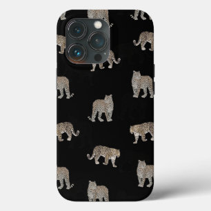 Modern Black Golden Leopard Jungle Animals