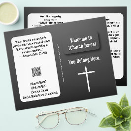 Modern Black Gradient Church Bulletin  Reklamblad
