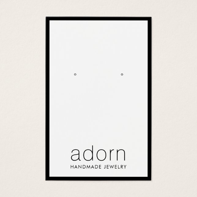 Modern Black Gräns judelry Earring Visning Card Visitkort (Framsida)