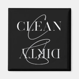 Modern Black Grått Clean Dirty Kitchdiskmaskin Magnet