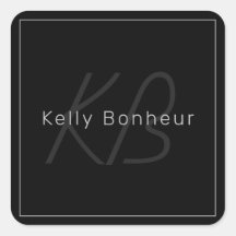 Modern Black & Grått | Coola Namn och Monogram