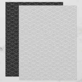 Modern Black Grått japansk våg Geometric Mönster