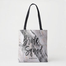 Modern Black & Grått Marble Bride Tribe Monogram