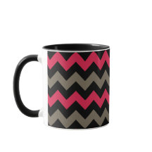 Modern Black Grått Red Chevron Mönster