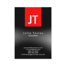 Modern Black Grått Red Monogram Trendig