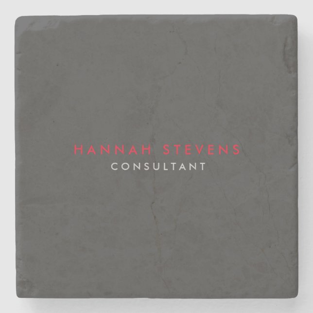 Modern Black Grått Red-Professionell ditt namn Stenunderlägg (Framsidan)