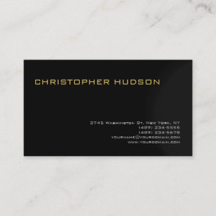 Modern Black Grått Simple Plain Affärskort Visitkort