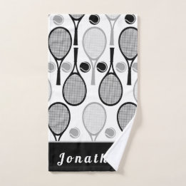 Modern Black & Grått Tennis Player Coach Pappa Nam