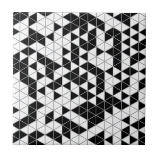 Modern Black Grått White Geometric Triangles Kakelplatta