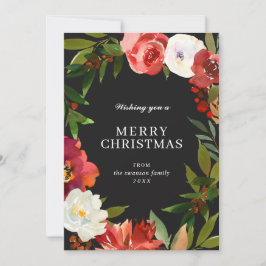 Modern Black Greenery Wandey Elegant jul Julkort